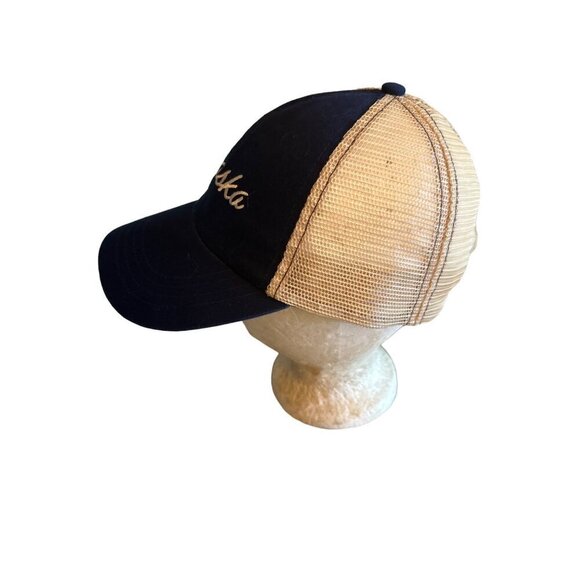Alaska Embroidered Navy Blue & Beige Trucker Hat - Picture 2 of 7